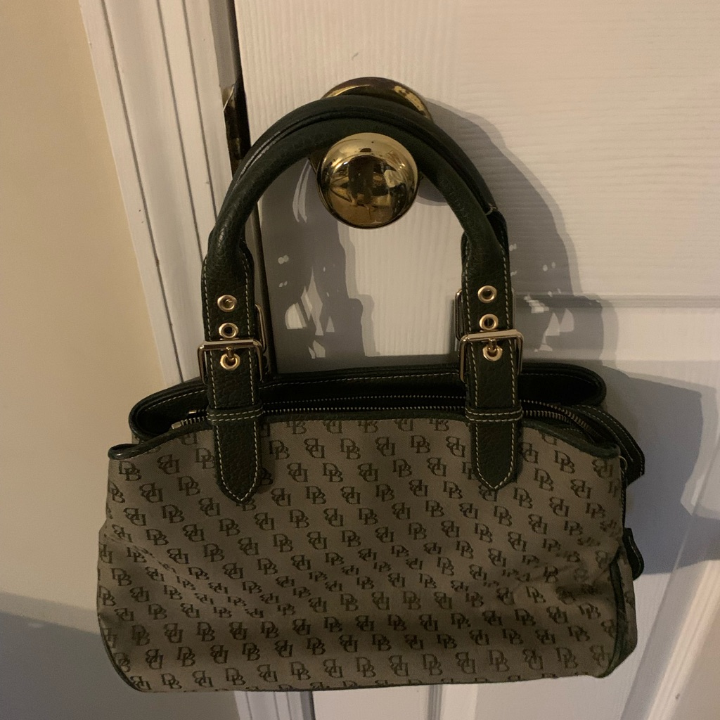 Dooney & Bourke Green And Tan Handbag